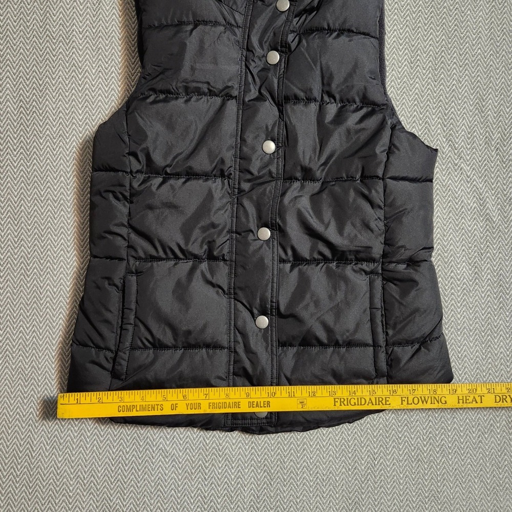 Old Navy Womens Puffer Vest Black Quilted Fleece Lined Full Zip Snap S 978594-02 - Picture 8 of 9